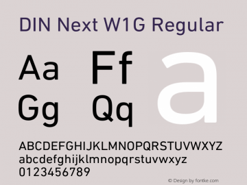 DIN Next W1G Regular Version 1.00;com.myfonts.linotype.din-next.w1g-regular.wfkit2.3Knz图片样张
