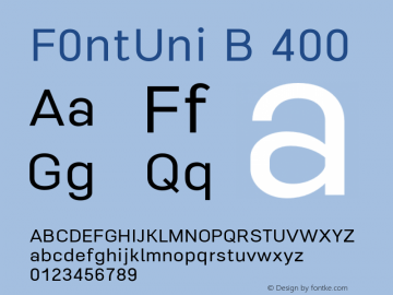 F0ntUni B 400 Version 0.1-beta2 Font Sample