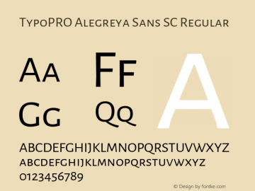 TypoPRO Alegreya Sans SC Regular Version 1.000;PS 001.000;hotconv 1.0.70;makeotf.lib2.5.58329 DEVELOPMENT图片样张