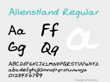 AllensHand Regular Version 1.00图片样张