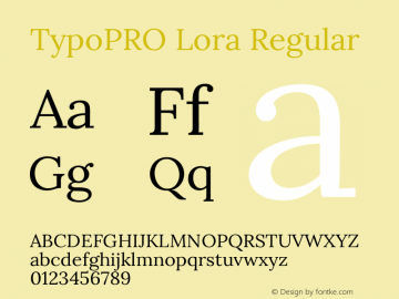 TypoPRO Lora Regular Version 1.014图片样张