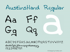 AustinsHand Regular The IMSI MasterFonts Collection, tm 1996 IMSI (International Microcomputer Software Inc.) Font Sample