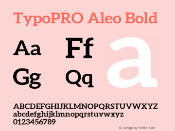 TypoPRO Aleo Bold Version 1.1 Font Sample