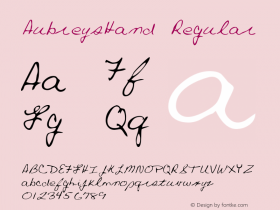 AubreysHand Regular Copyright (c)1996 Expert Software, Inc. Font Sample