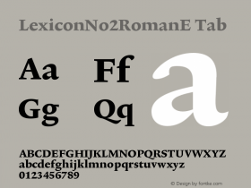 LexiconNo2RomanE Tab Version 001.000 Font Sample
