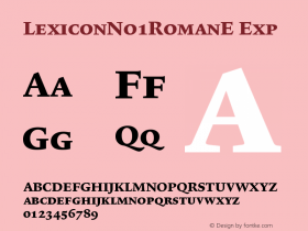 LexiconNo1RomanE Exp Version 001.000 Font Sample