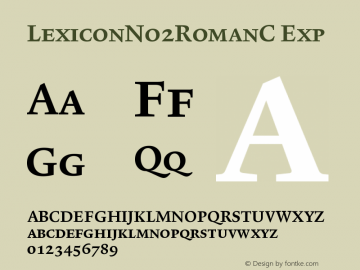 LexiconNo2RomanC Exp Version 001.000 Font Sample