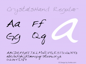 CrystalsHand Regular Handwriting KeyFonts, Copyright (c)1995 SoftKey Multimedia, Inc., a subsidiary of SoftKey International, Inc. Font Sample