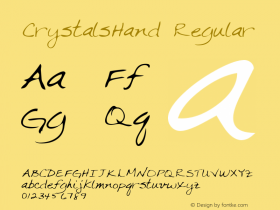 CrystalsHand Regular The IMSI MasterFonts Collection, tm 1996 IMSI (International Microcomputer Software Inc.) Font Sample