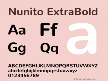 Nunito ExtraBold Version 2.0 Font Sample
