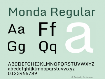 Monda Regular Version 1图片样张