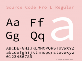 Source Code Pro L Regular Version 1.017;PS 1.000;hotconv 1.0.76;makeotf.lib2.5.61930 Font Sample