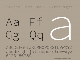 Source Code Pro L ExtraLight Version 1.000 Font Sample