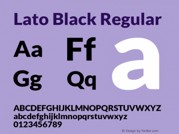 Lato Black Regular Version 1.104; Western+Polish opensource图片样张