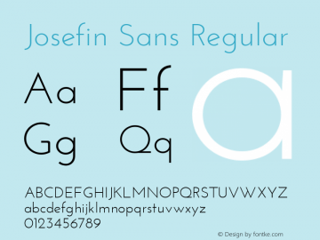 Josefin Sans Regular Version 1.0 Font Sample