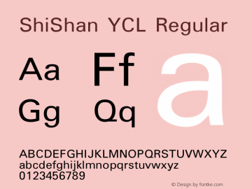 ShiShan YCL Regular Version 1.001 Font Sample