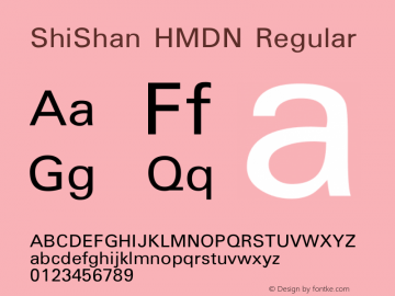 ShiShan HMDN Regular Version 1.001 Font Sample