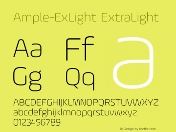 Ample-ExLight ExtraLight 001.001 Font Sample