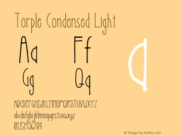 Torple Condensed Light Unknown Font Sample