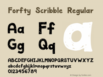 Forfty Scribble Regular Version 1.000 Font Sample