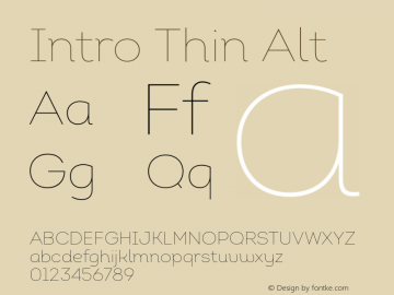 Intro Thin Alt Version 1.000 Font Sample
