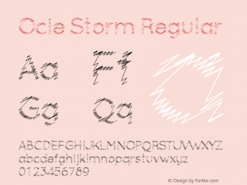 Ocie Storm Regular Version 1.000;PS 001.000;hotconv 1.0.70;makeotf.lib2.5.58329 Font Sample