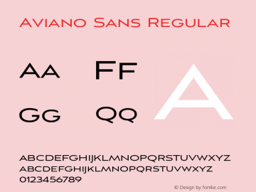 Aviano Sans Regular Version 1.000 2014 initial release Font Sample