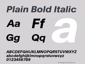 Plain Bold Italic Version 1.000; ttfautohint (v1.00rc1) -l 8 -r 50 -G 200 -x 14 -D latn -f none -w 