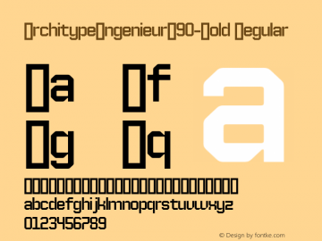 ArchitypeIngenieurW90-Bold Regular Version 1.1 Font Sample