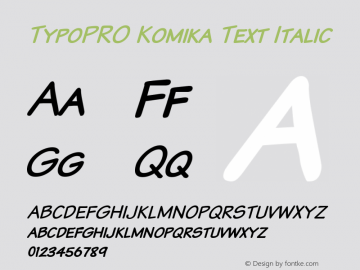 TypoPRO Komika Text Italic 2.0图片样张