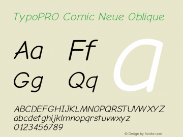 TypoPRO Comic Neue Oblique Version 1.000 Font Sample