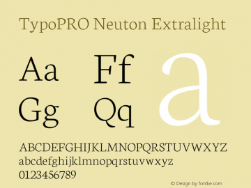 TypoPRO Neuton Extralight Version 1.4图片样张