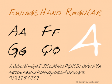 EwingsHand Regular Copyright (c)1996 Expert Software, Inc. Font Sample