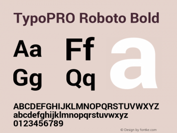 TypoPRO Roboto Bold Version 1.200310; 2013 Font Sample