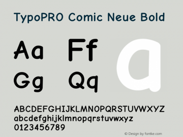 TypoPRO Comic Neue Bold Version 1.000 Font Sample