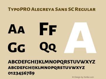 TypoPRO Alegreya Sans SC Regular Version 1.000;PS 001.000;hotconv 1.0.70;makeotf.lib2.5.58329 DEVELOPMENT图片样张