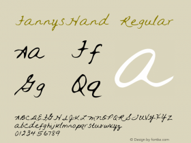 FannysHand Regular Handwriting KeyFonts, Copyright (c)1995 SoftKey Multimedia, Inc., a subsidiary of SoftKey International, Inc.图片样张