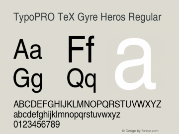 TypoPRO TeX Gyre Heros Regular Version 2.004;PS 2.004;hotconv 1.0.49;makeotf.lib2.0.14853图片样张