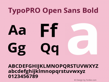 TypoPRO Open Sans Bold Version 1.10 Font Sample