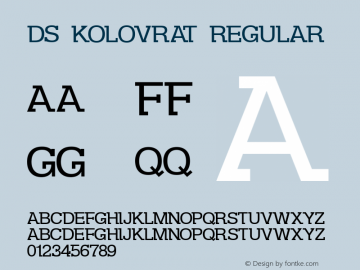 DS Kolovrat Regular 1.1 - cyrillic fonts - 1999 - Dubina Nikolay - D-Studio (Moscow) - www.wt.aha.ru/d-studio/ - webart@tomcat.ru图片样张