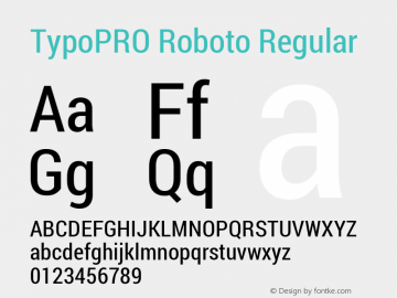 TypoPRO Roboto Regular Version 1.200311; 2013 Font Sample