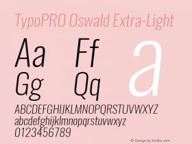 TypoPRO Oswald Extra-Light 3.0; ttfautohint (v0.94.23-7a4d-dirty) -l 8 -r 50 -G 200 -x 0 -w 