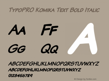 TypoPRO Komika Text Bold Italic 2.0图片样张