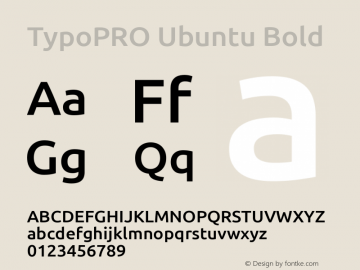 TypoPRO Ubuntu Bold Version 0.80 Font Sample