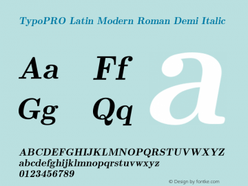 TypoPRO Latin Modern Roman Demi Italic Version 2.004;PS 2.004;hotconv 1.0.49;makeotf.lib2.0.14853图片样张