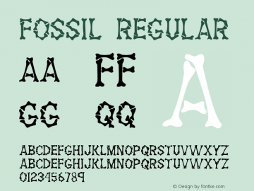 Fossil Regular Print Artist: Sierra On-Line, Inc. Font Sample