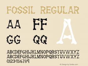 Fossil Regular The IMSI MasterFonts Collection, tm 1995, 1996 IMSI (International Microcomputer Software Inc.) Font Sample