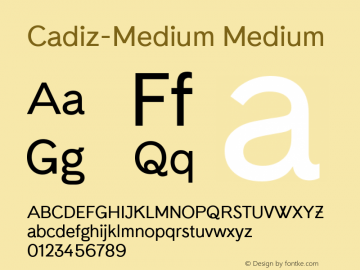 Cadiz-Medium Medium Version 1.000图片样张