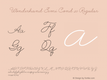Wonderhand Semi Cond 20 Regular Version 1.001; PS 001.001; hotconv 1.0.70; wf-x by Blackyblack图片样张