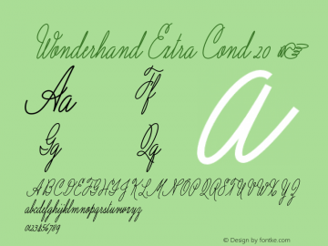 Wonderhand Extra Cond 20 ☞ Version 1.001;PS 001.001;hotconv 1.0.70;makeotf.lib2.5.58329;com.myfonts.martina-flor.wonderhand.extra-condensed-20-bold.wfkit2.4aXe图片样张